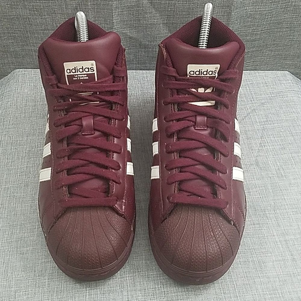 Adidas pro model basketball retro classic burgundy white B39374 sz 5.5
